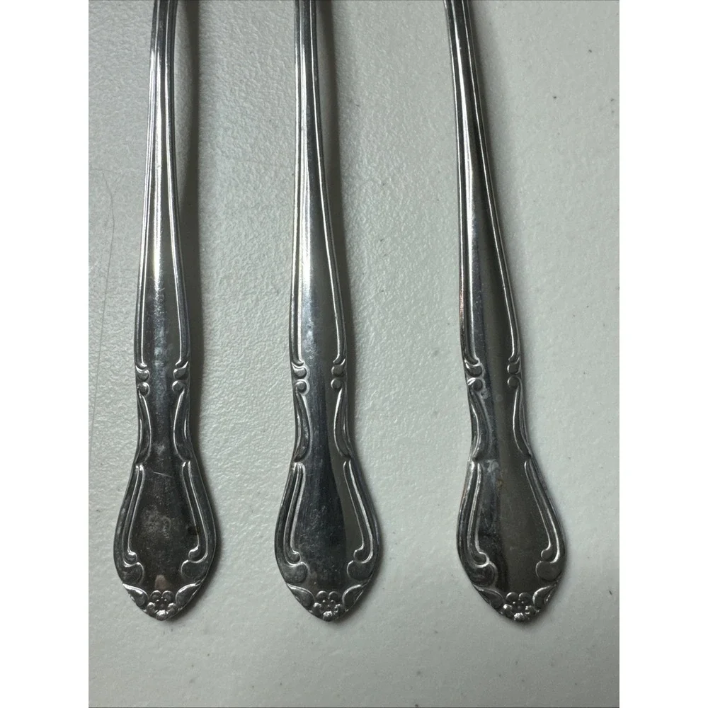 Oneida MELINDA JAPAN Flatware Salad Fork Stainless Steel Ice Tea Spoons (6) Bran
